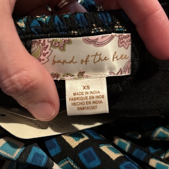 Band of Gypsies Band of The Free Black Teal Geometric Sweetheart Mini Dress XS - Picture 5 of 5